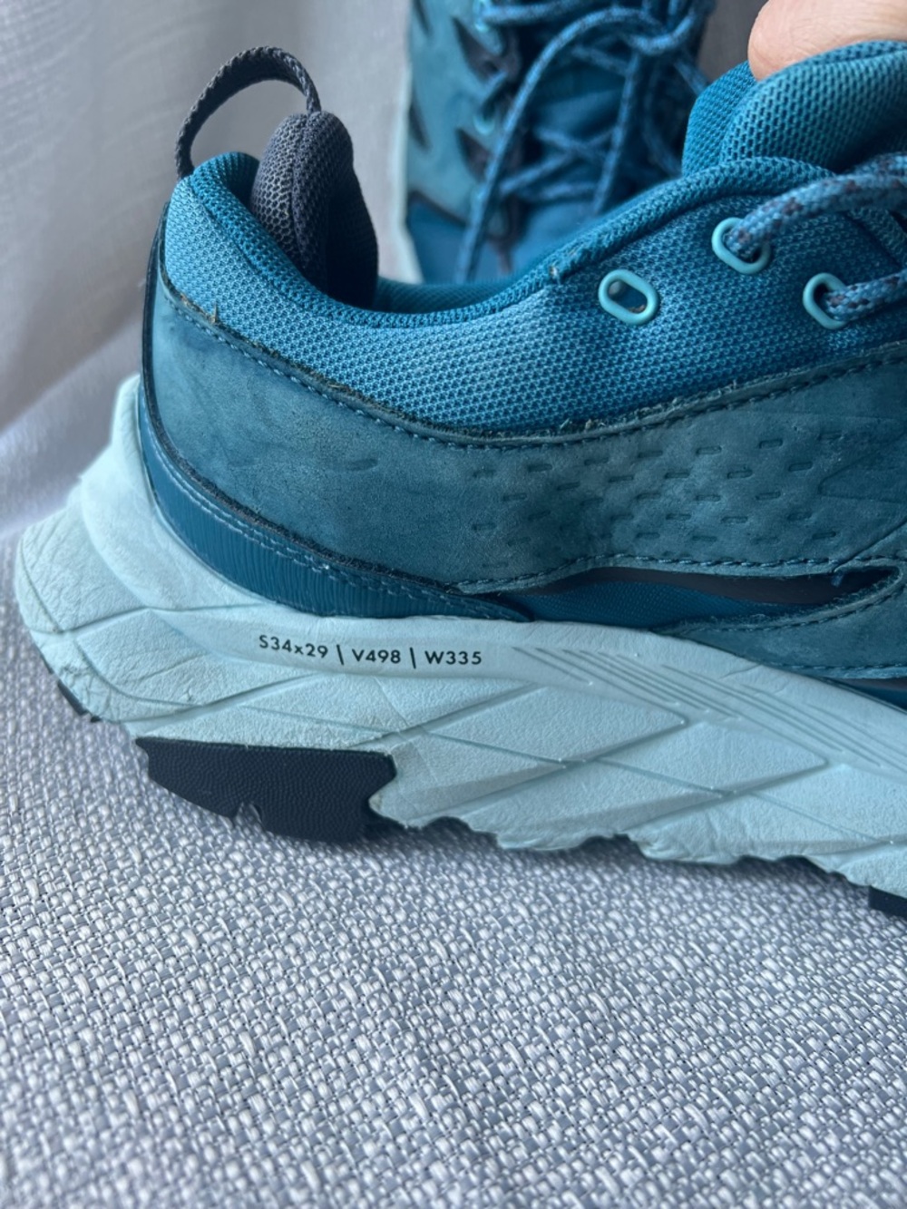 Hoka Teal and Light Aqua Trail Shoe - Picture 15 of 16
